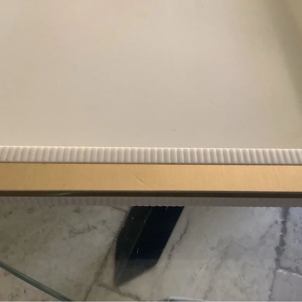 Vintage Estee Lauder Vanity Tray Cream with Brass Handle Accents EUC